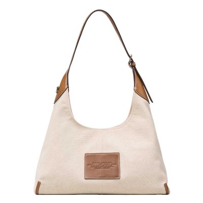 THE LEATHER-TRIM CANVAS BELTED SACK BAG
